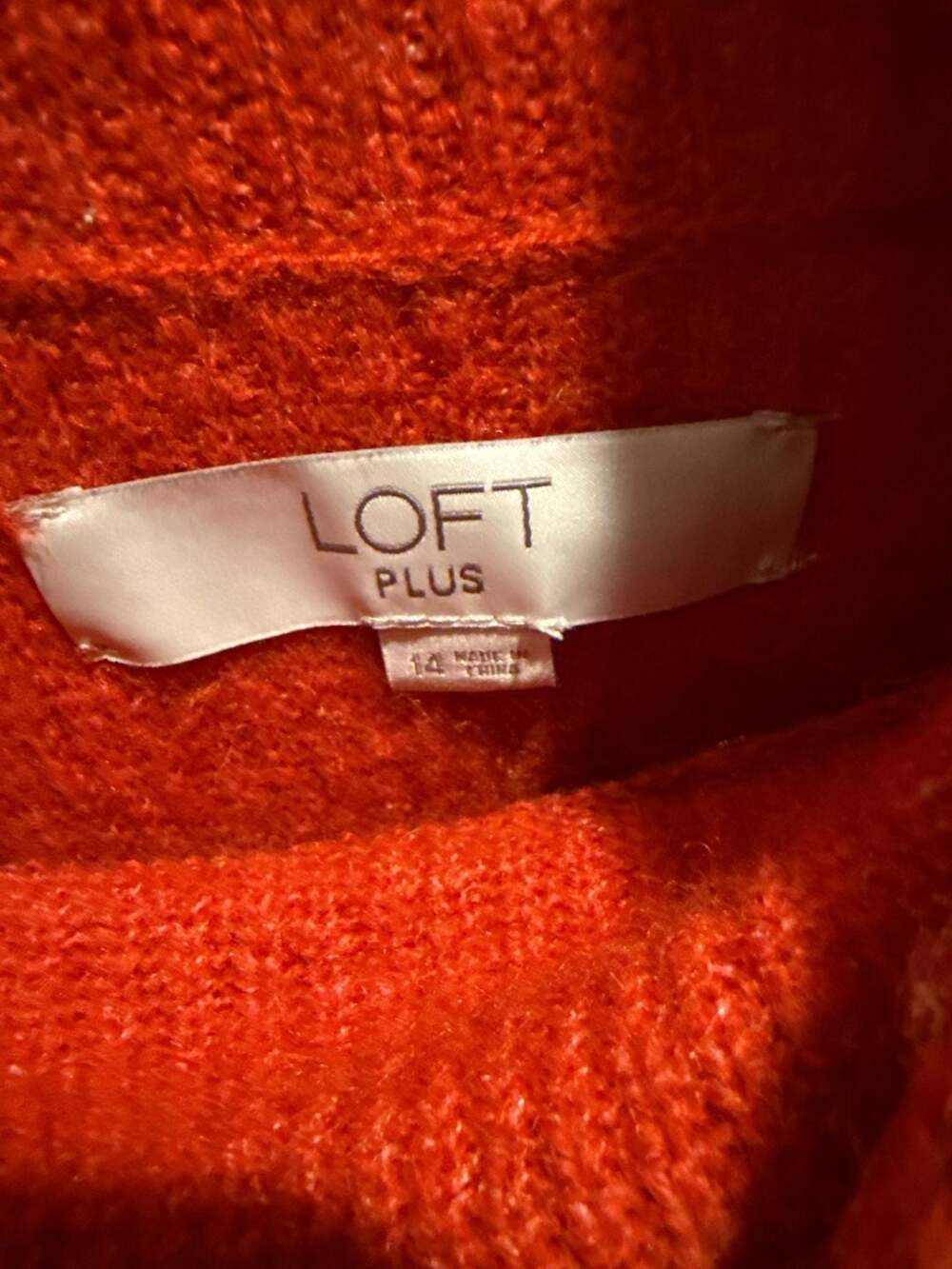 LOFT Plus Orange Cowl Neck Sweater Dress Size 14 - Picture 2 of 4